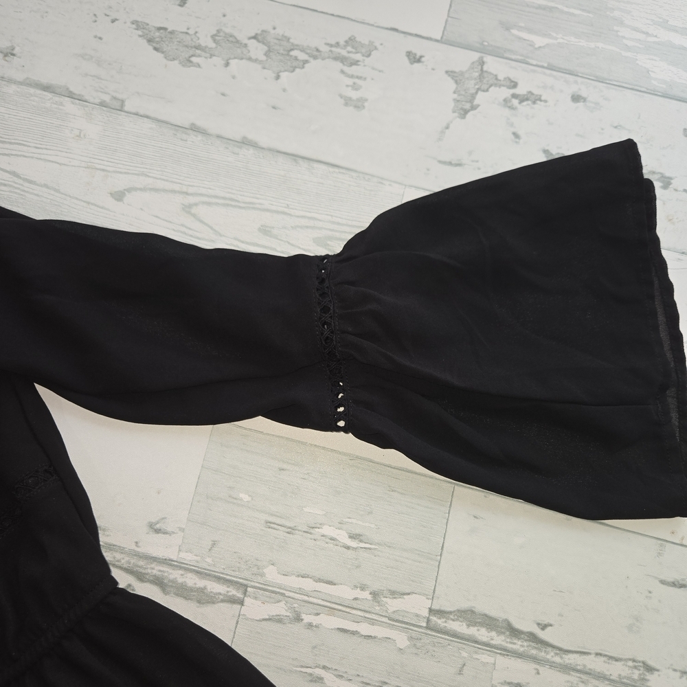 Xtraordinary Black Mini Dress with Flared Cuffs Juniors Large - Picture 7 of 12
